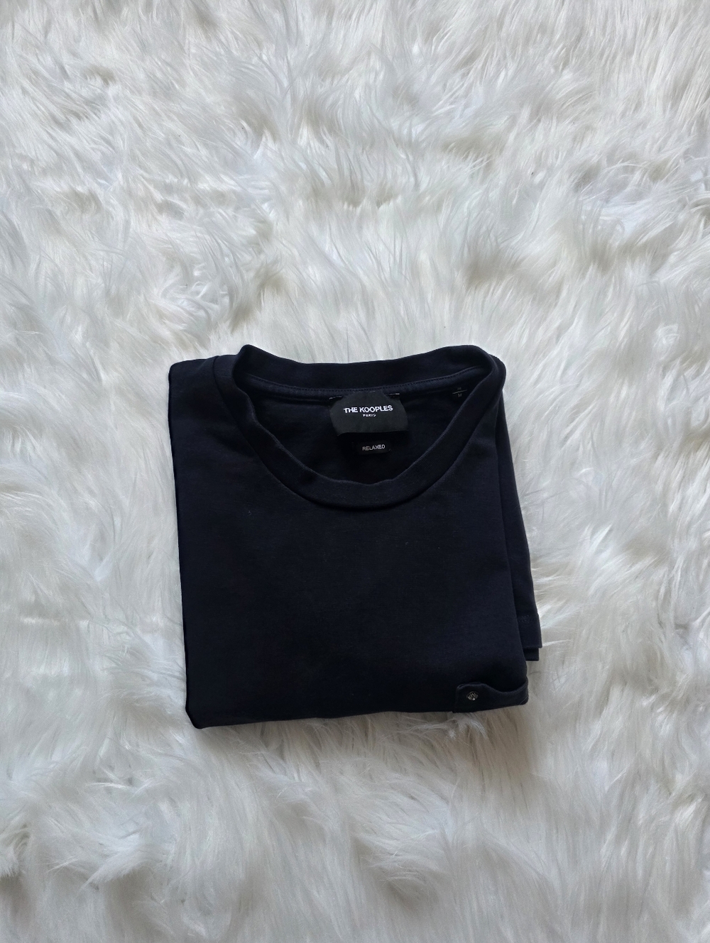 The Kooples Navy Blue Cotton  Short Sleeve Crew Tee